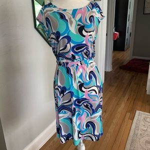 Banana Republic Print Dress with attached belt
